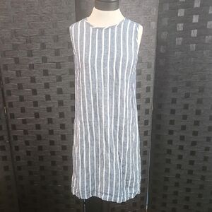 St. Tropez West Striped Linen Dress Size 8